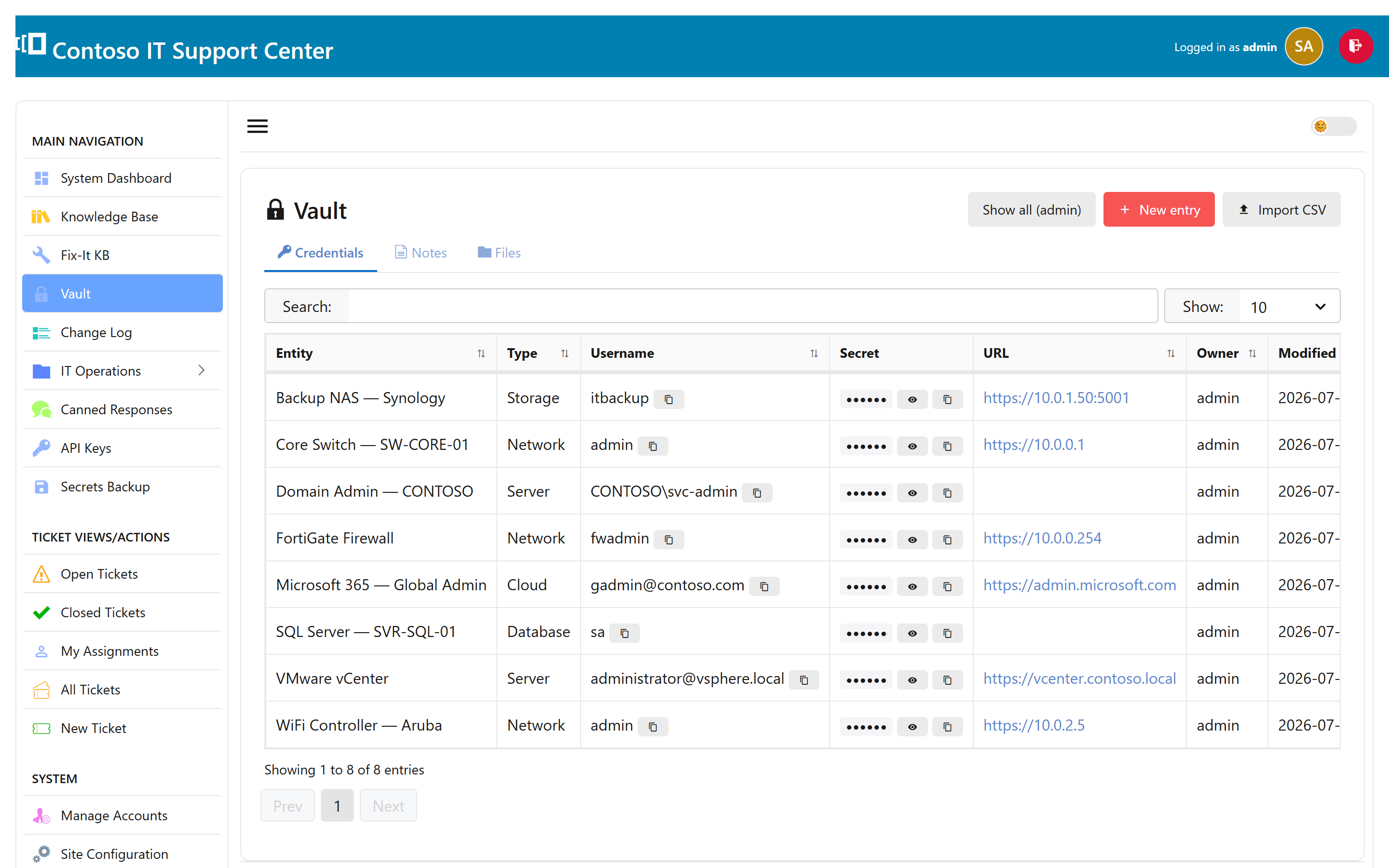 Secure credential vault
